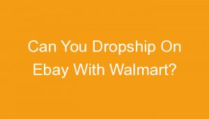 Read more about the article Can You Dropship On Ebay With Walmart?