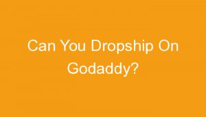 Read more about the article Can You Dropship On Godaddy?
