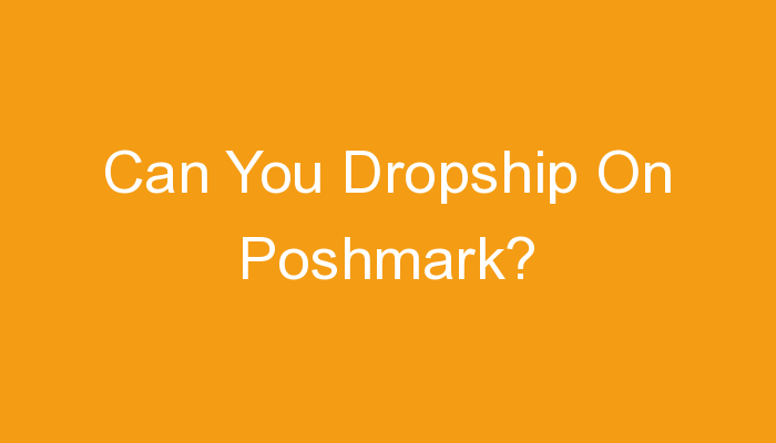 You are currently viewing Can You Dropship On Poshmark?