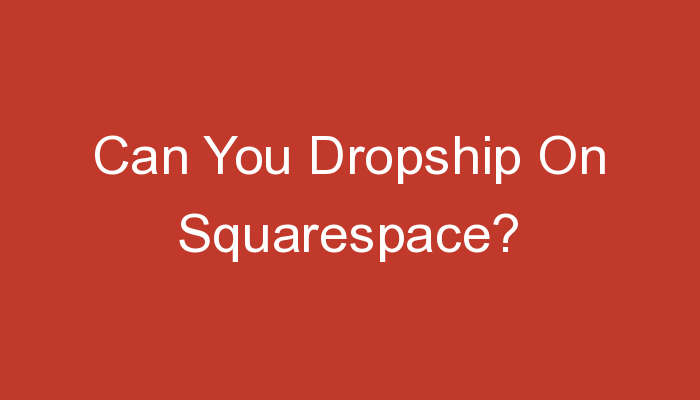You are currently viewing Can You Dropship On Squarespace?