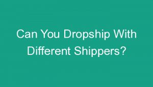 Read more about the article Can You Dropship With Different Shippers?