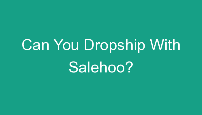 You are currently viewing Can You Dropship With Salehoo?