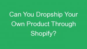 Read more about the article Can You Dropship Your Own Product Through Shopify?