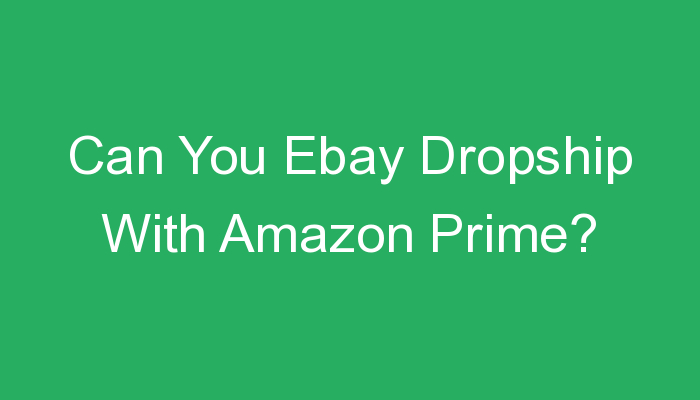 You are currently viewing Can You Ebay Dropship With Amazon Prime?