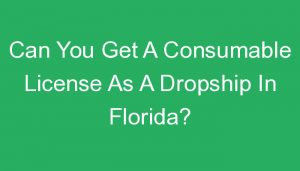 Read more about the article Can You Get A Consumable License As A Dropship In Florida?
