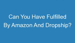 Read more about the article Can You Have Fulfilled By Amazon And Dropship?