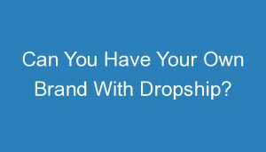 Read more about the article Can You Have Your Own Brand With Dropship?