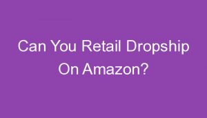 Read more about the article Can You Retail Dropship On Amazon?