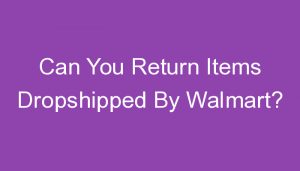 Read more about the article Can You Return Items Dropshipped By Walmart?