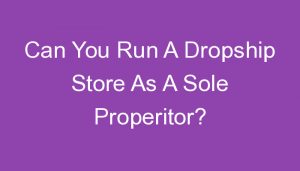 Read more about the article Can You Run A Dropship Store As A Sole Properitor?