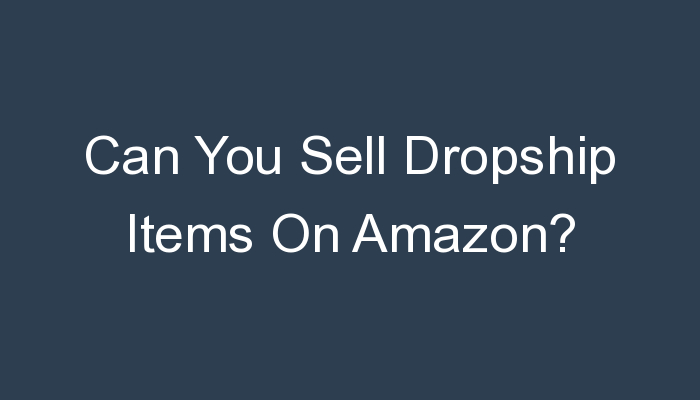 You are currently viewing Can You Sell Dropship Items On Amazon?