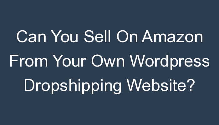 You are currently viewing Can You Sell On Amazon From Your Own WordPress Dropshipping Website?