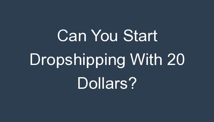 You are currently viewing Can You Start Dropshipping With 20 Dollars?