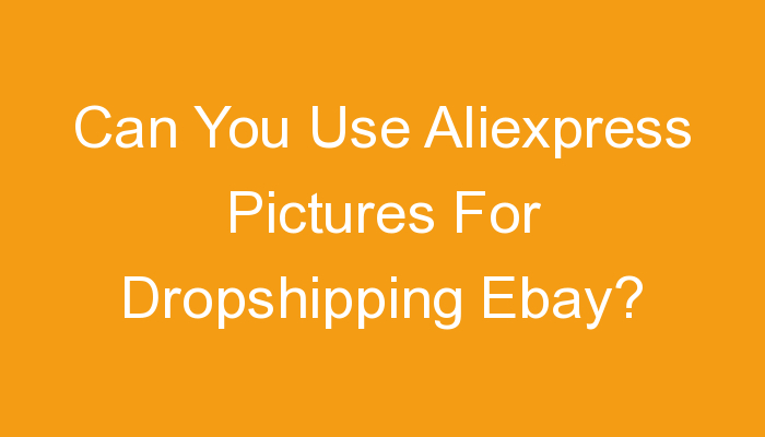 You are currently viewing Can You Use Aliexpress Pictures For Dropshipping Ebay?