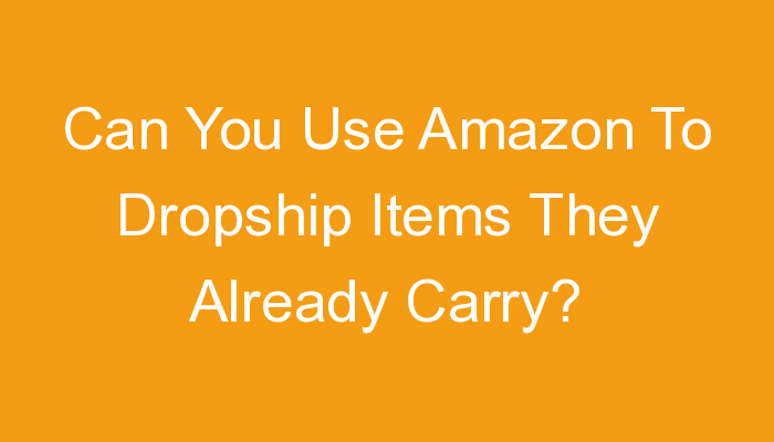 You are currently viewing Can You Use Amazon To Dropship Items They Already Carry?