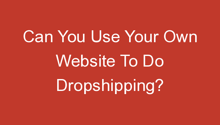 You are currently viewing Can You Use Your Own Website To Do Dropshipping?