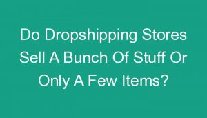 Read more about the article Do Dropshipping Stores Sell A Bunch Of Stuff Or Only A Few Items?