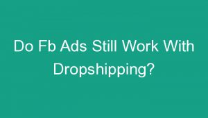Read more about the article Do Fb Ads Still Work With Dropshipping?