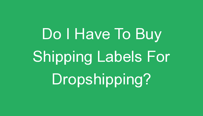 You are currently viewing Do I Have To Buy Shipping Labels For Dropshipping?