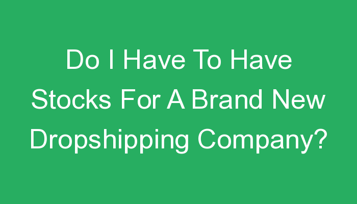 You are currently viewing Do I Have To Have Stocks For A Brand New Dropshipping Company?