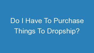 Read more about the article Do I Have To Purchase Things To Dropship?