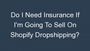 Read more about the article Do I Need Insurance If I’m Going To Sell On Shopify Dropshipping?