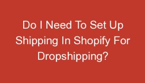 Read more about the article Do I Need To Set Up Shipping In Shopify For Dropshipping?