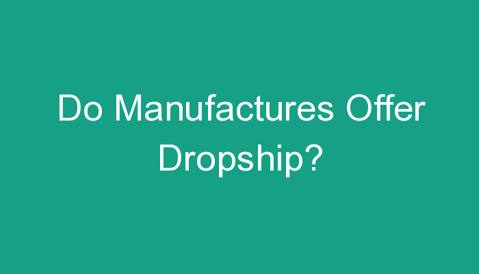 Read more about the article Do Manufactures Offer Dropship?