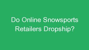 Read more about the article Do Online Snowsports Retailers Dropship?