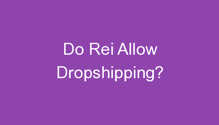 You are currently viewing Do Rei Allow Dropshipping?
