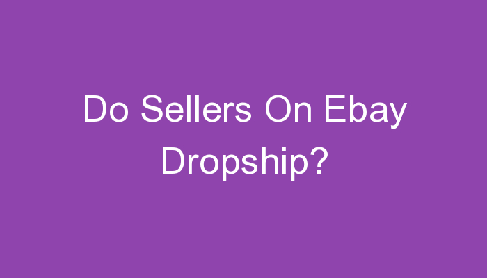 You are currently viewing Do Sellers On Ebay Dropship?