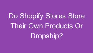 Read more about the article Do Shopify Stores Store Their Own Products Or Dropship?