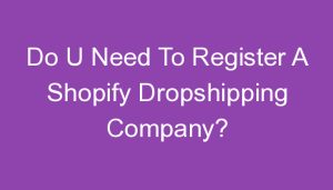 Read more about the article Do U Need To Register A Shopify Dropshipping Company?