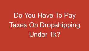 Read more about the article Do You Have To Pay Taxes On Dropshipping Under 1k?
