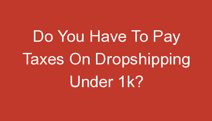 You are currently viewing Do You Have To Pay Taxes On Dropshipping Under 1k?