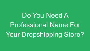Read more about the article Do You Need A Professional Name For Your Dropshipping Store?