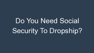 Read more about the article Do You Need Social Security To Dropship?