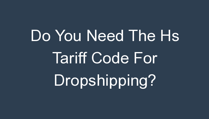 You are currently viewing Do You Need The Hs Tariff Code For Dropshipping?