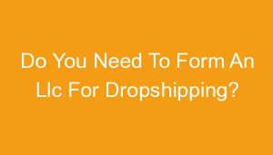 Read more about the article Do You Need To Form An Llc For Dropshipping?