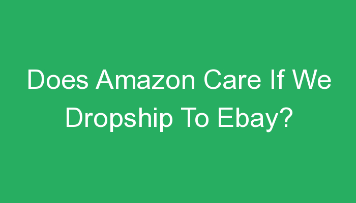 You are currently viewing Does Amazon Care If We Dropship To Ebay?