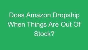 Read more about the article Does Amazon Dropship When Things Are Out Of Stock?