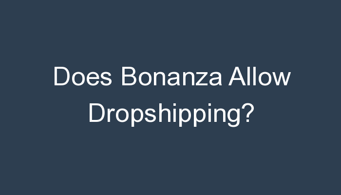You are currently viewing Does Bonanza Allow Dropshipping?