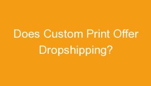 Read more about the article Does Custom Print Offer Dropshipping?
