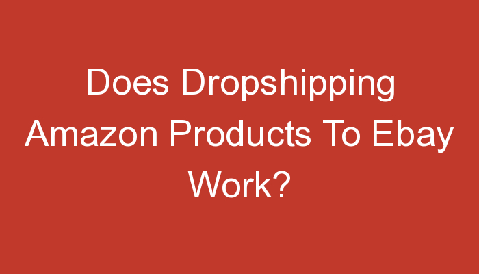 You are currently viewing Does Dropshipping Amazon Products To Ebay Work?