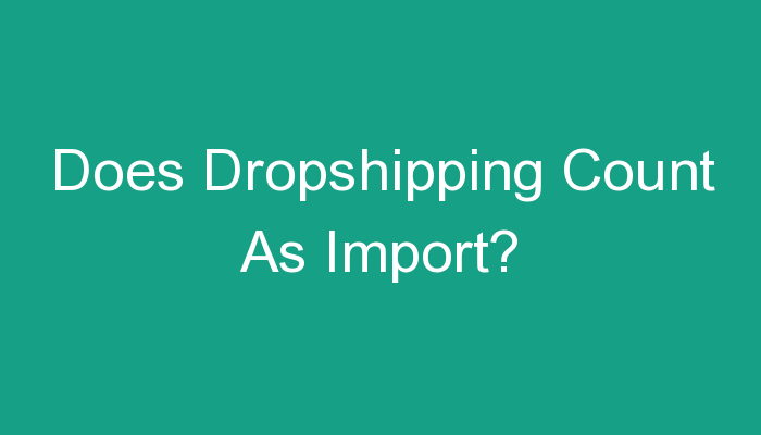 Read more about the article Does Dropshipping Count As Import?
