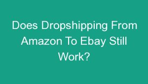 Read more about the article Does Dropshipping From Amazon To Ebay Still Work?