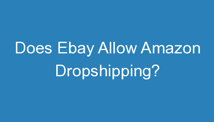 Read more about the article Does Ebay Allow Amazon Dropshipping?