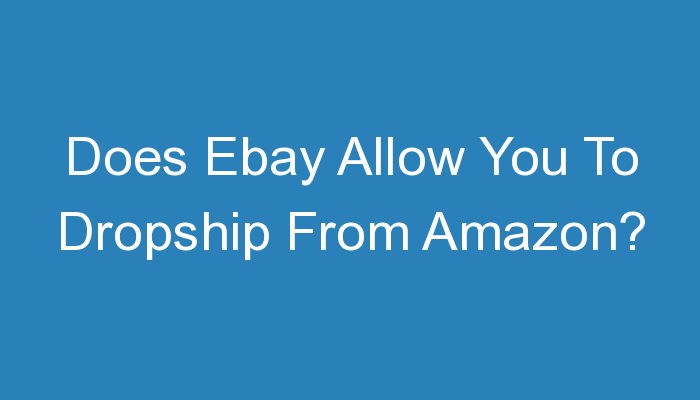 You are currently viewing Does Ebay Allow You To Dropship From Amazon?