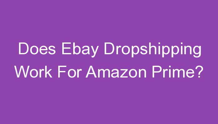 You are currently viewing Does Ebay Dropshipping Work For Amazon Prime?