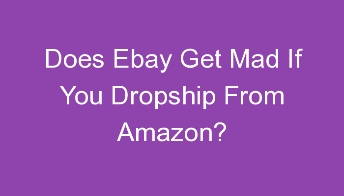 You are currently viewing Does Ebay Get Mad If You Dropship From Amazon?